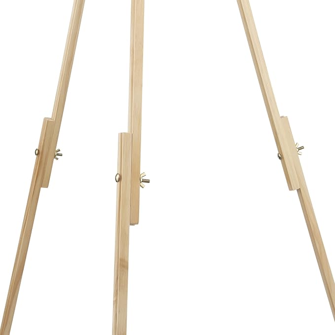 Creative Mark Lightweight Easel Stand for Art Display - Versatile Welcome Sign Stand, Wood Easel Stand for Indoor/Outdoor Use, Sturdy Construction with Non-Skid Feet - Ideal for Photos, Foam Boards