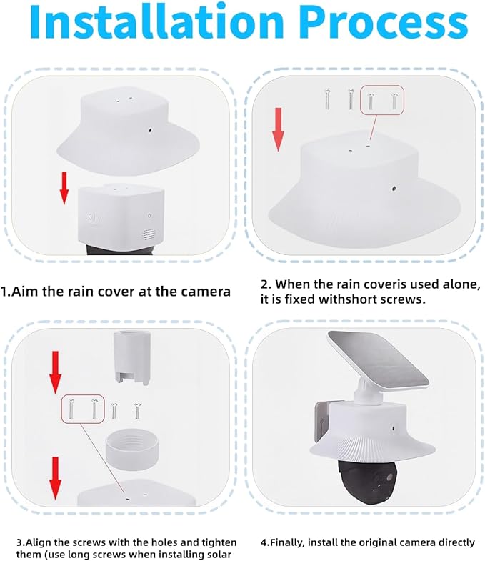 Outdoor Rain Cover for Solar Security Cameras, Compatible with Eufy S340, Dustproof and UV Resistant