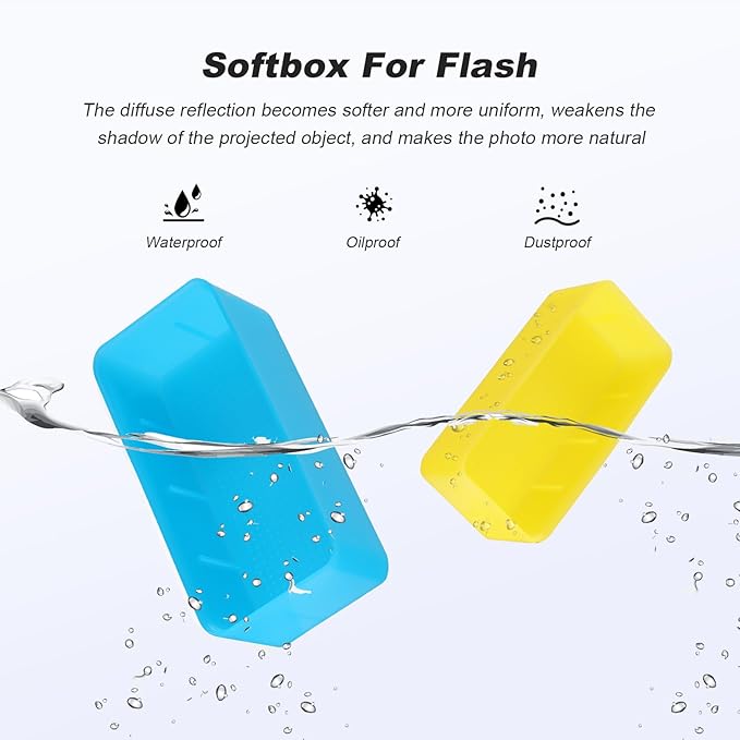 Flash Diffuser Set Compatible with Godox im30, White Blue Yellow, 3 Pack Photography Light Modifiers ((3-Colorful))