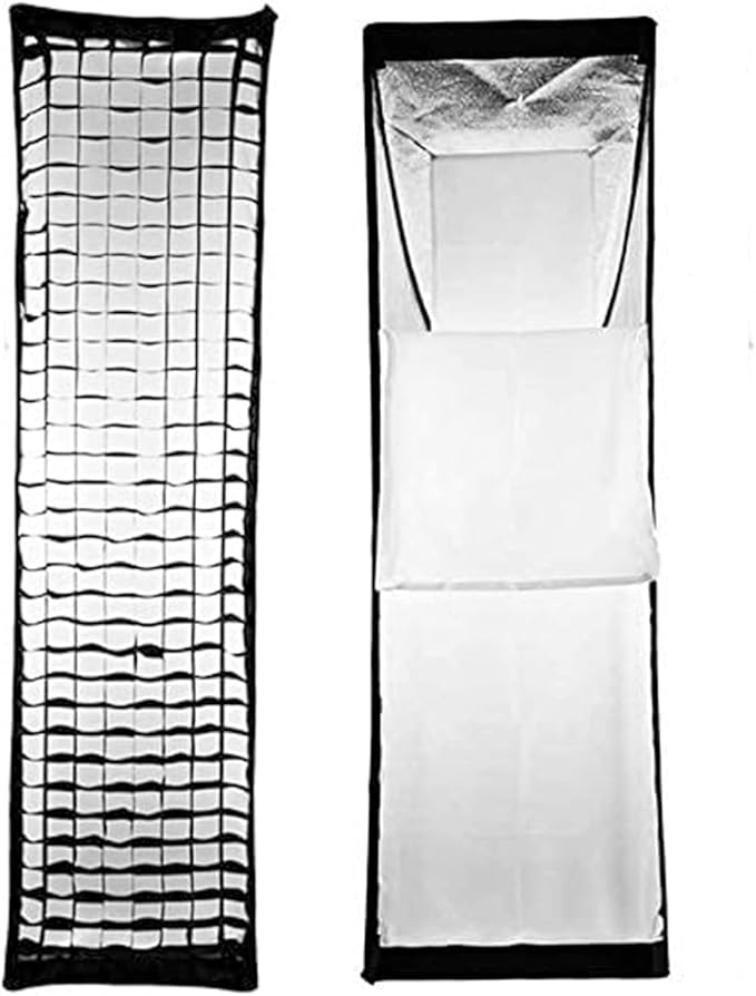 Godox 12"x 47"/30x120cm Softbox Reflector Modifier with Honeycomb Grid Bowens Mount Speedring for Photo Strobe Studio Flash Softbox for Godox AD600BM SK400II MS300 AD400Pro VL150 w/Carrying Bag (2Pcs)