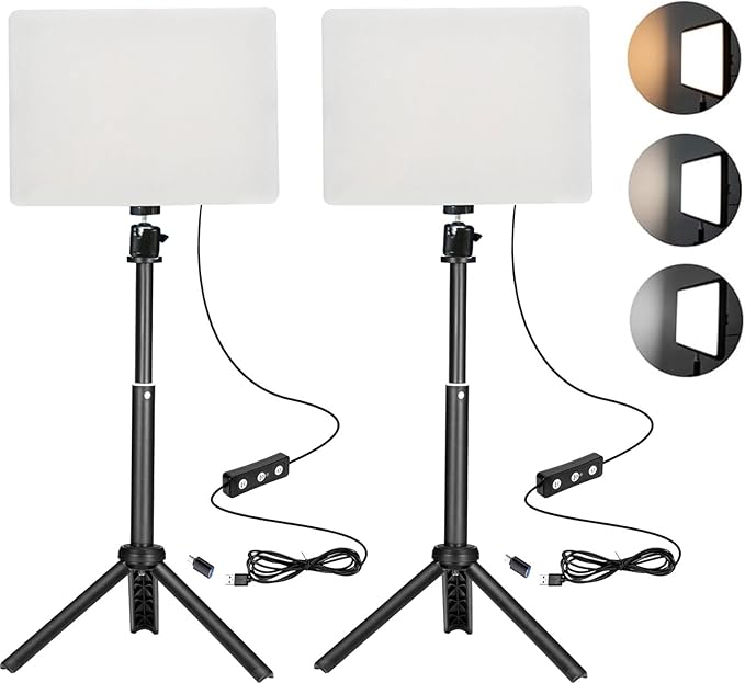 2 Pack LED Photo Lighting kit with Stand 2800-6500K Dimmable Photoshoot Lights for Product Photography,12" Background Lights for Streaming,Video Recording, Food Picture,Content Creators