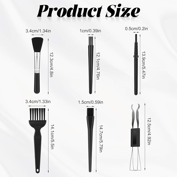 6 Pcs Keyboard Cleaning Kit with Keycap Puller & Switch Puller, Mini Anti-Static Dust Brush for Computer Motherboard Camera Small Space, Stainless Steel Key Remover for Mechanical Keyboard