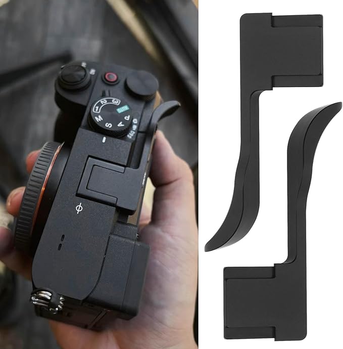 Camera Thumb Handle 1/4 in Screw Thumb Up Grip Metal Cold Shoe Up Rest Handle Aluminum Alloy Compatible with Sony A7C Camera Upgrade Accessories, Black