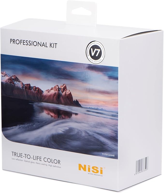 NiSi, V7 Professional Kit - 100mm Square Filter Holder, 82mm Ring, True Color CPL, 3 Adapter Rings - 3-Stop Soft, Medium & Reverse GND Filters and 3, 6, 10, 15-Stop ND Filters - Camera Accessories