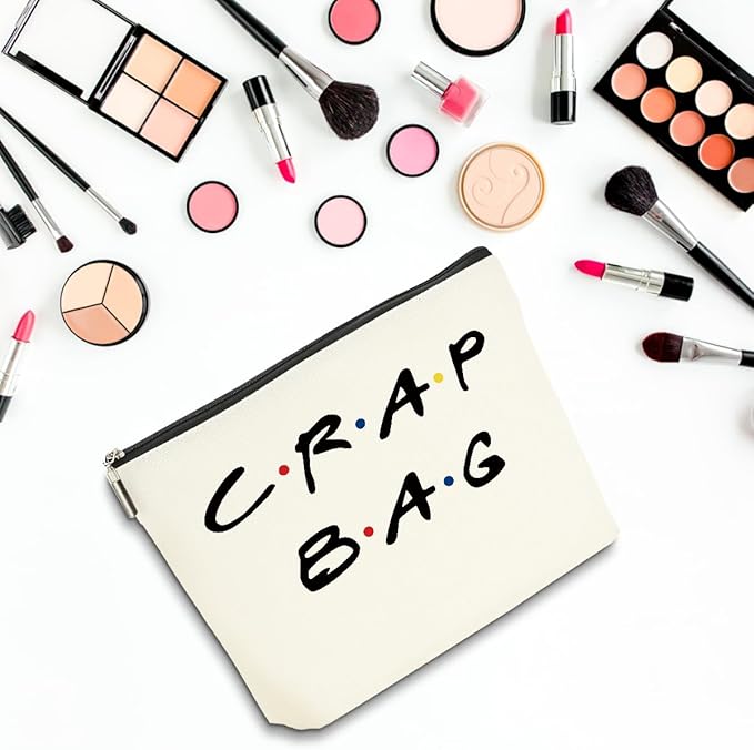 2 PCS Funny Gifts for Women Makeup Bag, Best Friend Birthday Gifts for Women, Funny Cosmetic Bags, Sister Christmas Graduation Friendship Gift for Daughter From Mom, Black White Travel Organizer