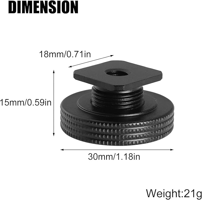 1/4" Female Thread to Hot Shoe Adapter LUORNG 2PCS Hot Shoe Mount Adapter with 1/4 to 1/4 inch Male Screw for Magic Arm, Video Light,Monitor