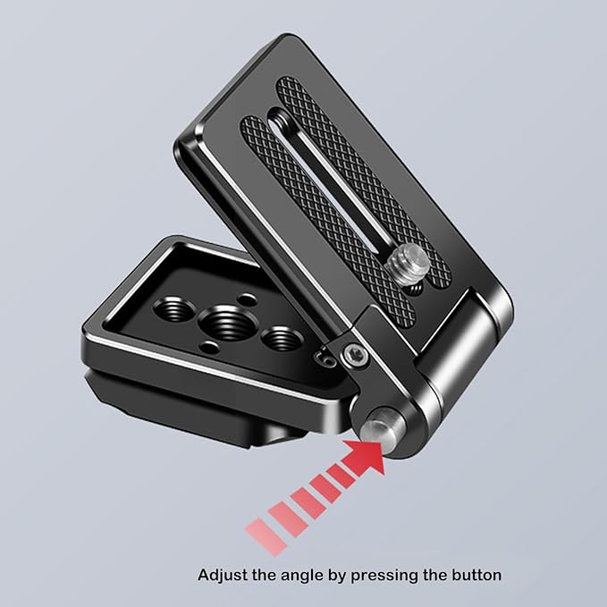 Foldable Camera L Bracket,Tripod Quick Release Plate, Aluminum Vertical Horizontal Switching Mount with Arca Swiss 1/4" & 3/8" Threaded for DSLR Mirrorless Camera Stabilizer Monopod Tripod Gimbal