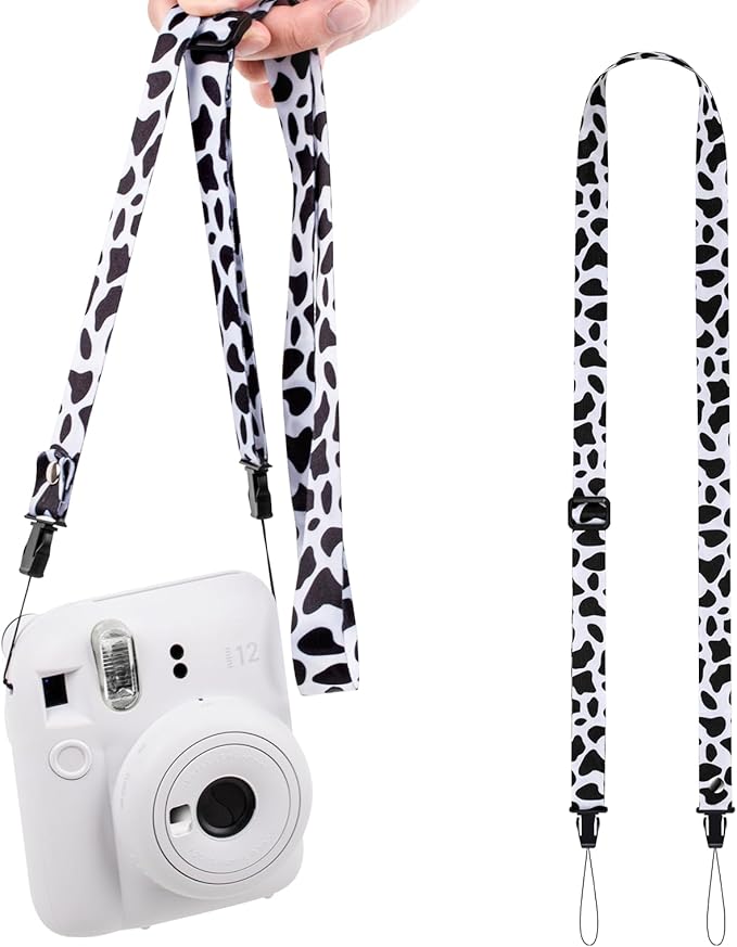 VOVMOEYA Camera Strap Kids,Camera Lanyard Neck Strap kids,iPad Strap for Kid,Children Camera Strap for Fujifilm mini Camera Kodak Smile + Smile plus (Black and White)