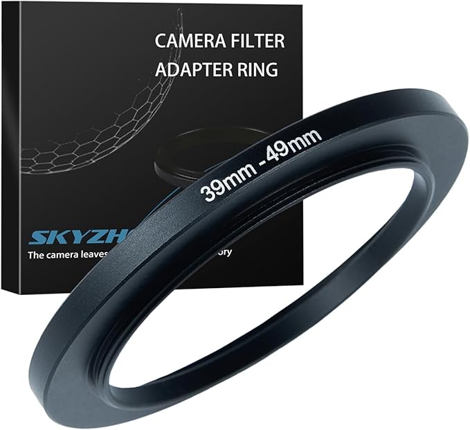 39mm to 49mm Step up Ring Filter Adapter Metal Ring Step up Rings Adapter Filter Compatible with All 49mm UV,CPL,ND,Lens Hood,Threaded Lens ect (39mm to 49mm)