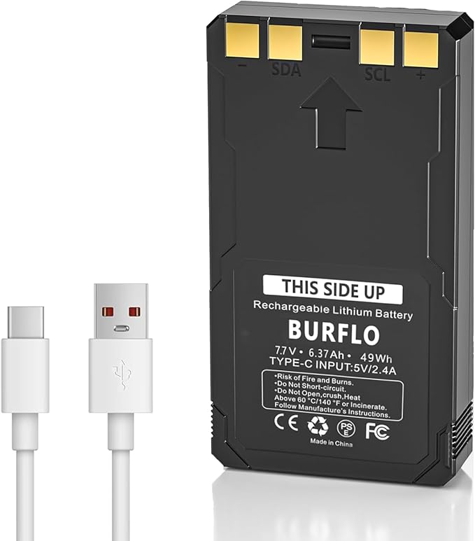 Upgrade 6370mAh Rechargeable Battery for Flex-M Flex G-36 Flex-S Flex-Plus Flex Series Cellular Trail Hunting Camera,Upgraded 6370mAh Replacement for LIT-22PRO Hunting Camera Batteries,1 Type-C Cable