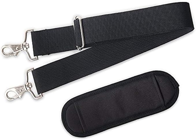 JAKAGO 59" Replacement Wide Shoulder Strap, Adjustable Bag/Purse Shoulder Belt Strap with Clip Hooks and Comfortable Non-Slip Pad for Briefcase/Duffel/Camera/Laptop Case(black)