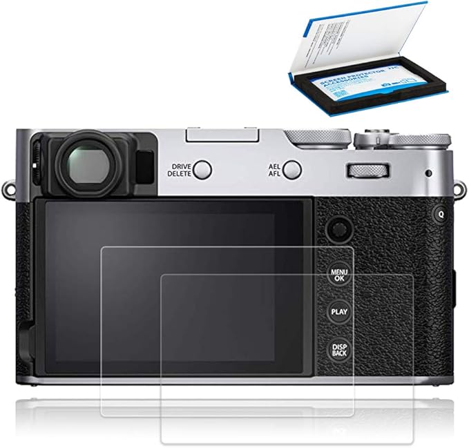 JJC 2 Pack Camera Screen Protector for Fujifilm X100VI X100V X-T4 X-E4 Camera, Ultra-Thin Anti-Fingerprint Anti-Scratch 9H Hardness 2.5D Rounded Edges Tempered Glass Protector