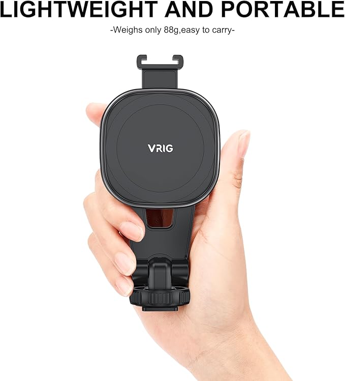 VRIG MG-03 Magnetic Phone Tripod Mount, Tripod Mount for Magsafe Cold Shoe for iPhone 16 15 14 13 12 Series, Magnetic Ring Compatible with All Phones & Cases, 360° Rotation, for Tripods, Cameras
