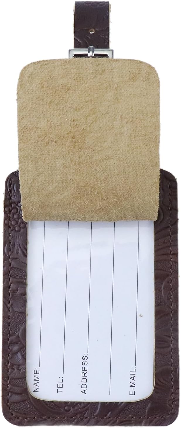 Genuine Leather Luggage Tags & Bag Tags 2 Pieces Set