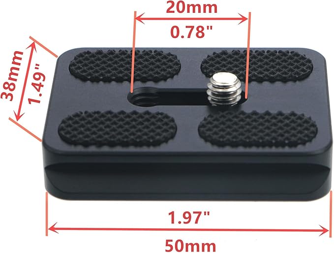 PU-50 50mm Universal Quick Release QR Plate with D-Ring Screw for Tripod Monopod Ball Head DSLR Camera, Arca-Swiss Compatible