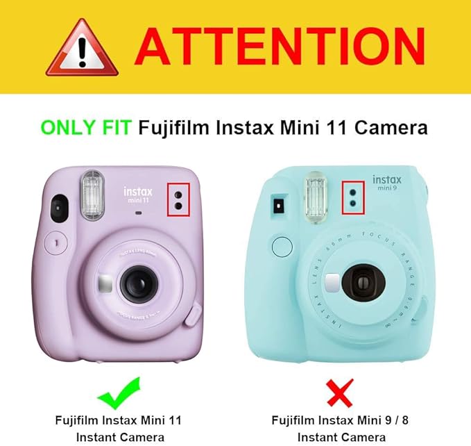 Frankmate PU Leather Camera Case Compatible with Fujifilm Instax Mini 11 12 Instant Camera with Adjustable Strap and Pocket (Brown)
