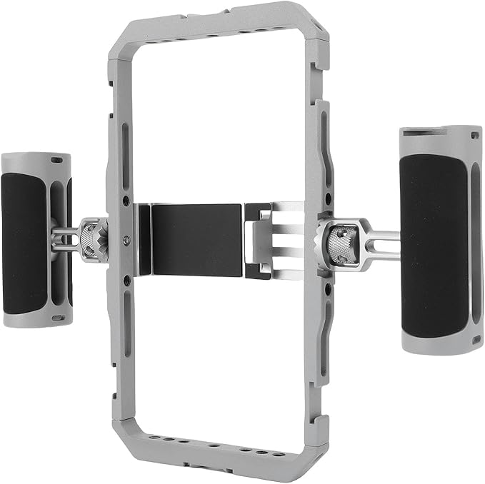 Vikye Universal Phone Rig Kit, Smartphone Video Rig Kit with Dual Handles, Handheld Vlogging Case Stabilizer for 1/4 Inch Screw Cold Shoe Mount