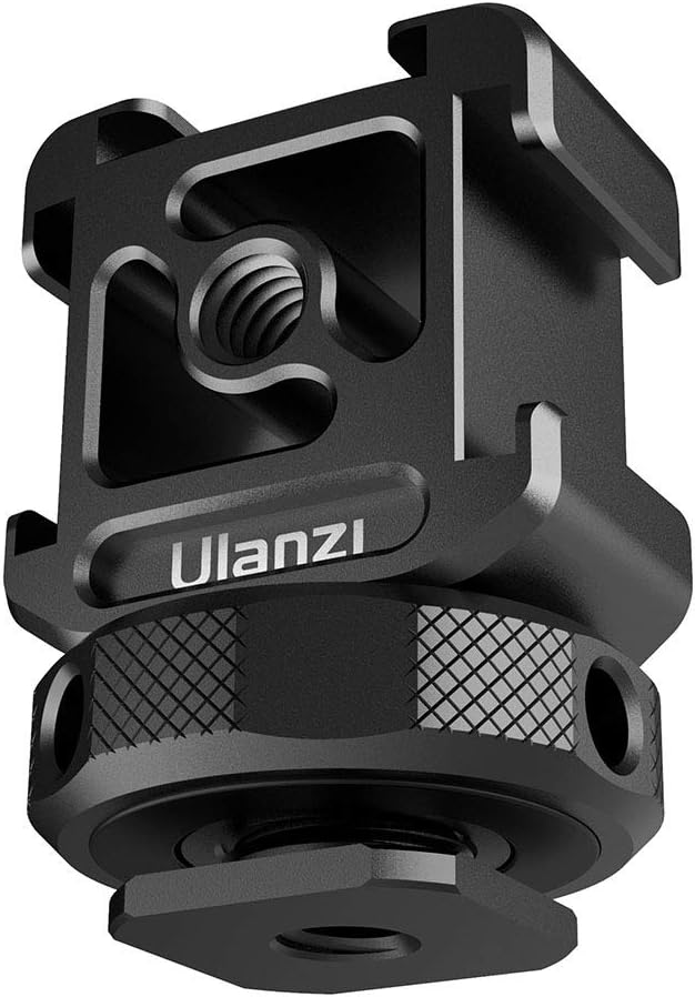 ULANZI PT-12 Triple Cold Shoe Mounts Plate Microphone Led Video Light Extension Bracket Microphone Stand Rig Bracket Compatible for DJI OSMO Mobile 3 2 Zhiyun Smooth 4/Feiyu Vimble 2 Gimbal Stabilizer