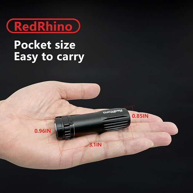REDRHINO Small LED Flashlight 4 Pack, Rechargeable EDC Compact Pocket Lights, 400 Lumens Mini Flash Light with Clip, Bright Little Flashlights for Home, Emergency, Camping, Outdoor 4B
