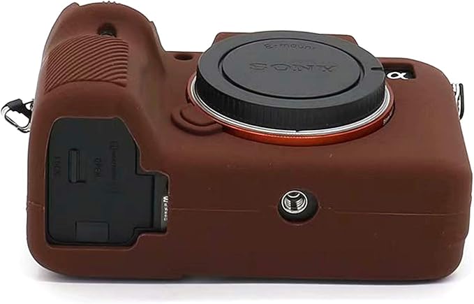 Professional Secure Soft Silicone Camera Case Bag Housing Rubber Body Skin for Sony Alpha A7iii a73 A7R3 A7Riii a7R Mark III a7 Mark III Digital SLR Camera Protective Case (Coffee)