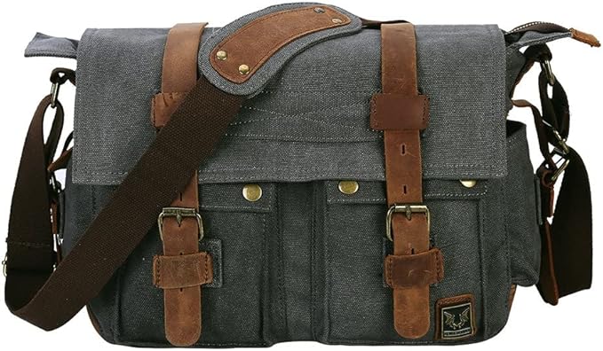Men's Lightweight Vintage Waterproof Canvas DSLR SLR Shockproof Camera Shoulder Messenger Bag Sling Bag