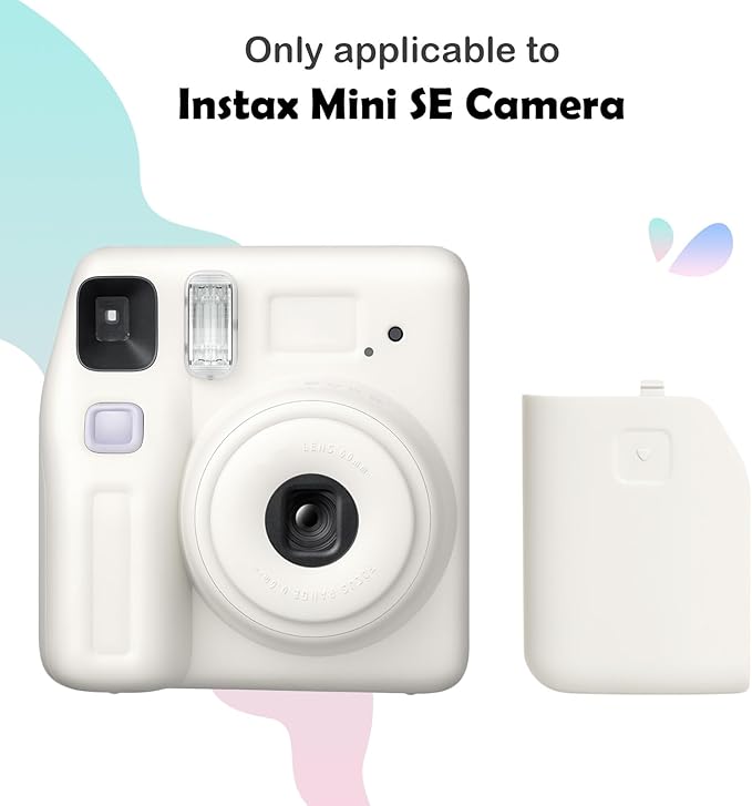 Battery Door Cover for Fujifilm Instax Mini SE Accessories Instant Camera, Battery Cover Replacement for Fuji Instax Mini SE, Fuji MiniSE Battery Side Cover Accessories - White