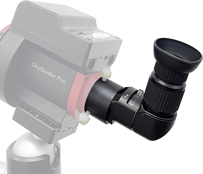 Right Angle Viewer for Polar Scope with Metal Adapter: Crystal-Clear and Easy Polar Alignment | Built in Diopter(1x-2x Zoom) - 90 Degree Viewfinder for Finder Scope Camera & Telescopes/No More Crouch