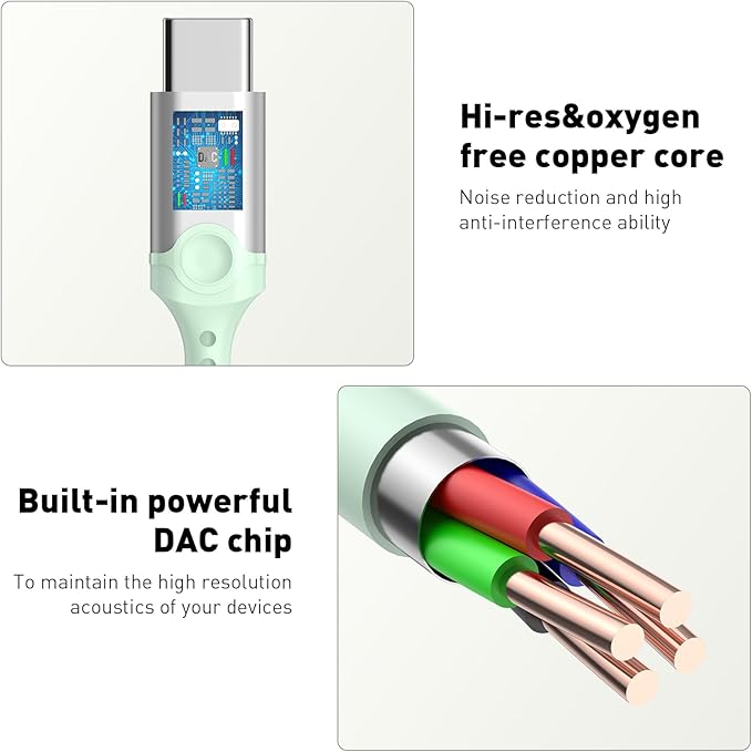 USB C Headphones Wired Type C Earphones for Samsung/Galaxy S26 S25 S24 Plus S23 S22 S21 S20 Note 20 Ultra DAC Magnetic Corded Earbuds for iPhone 15 16 16e 17 Air for Apple/Android Ear Buds Mint
