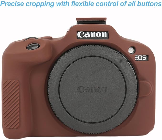 Pocoukate Case for Canon EOS R100 Camera, Soft Silicone Protective Cover Skin with EOS R100 Screen Protector Accessories for EOS R100 Mirrorless Camera Silicone Case - Coffee