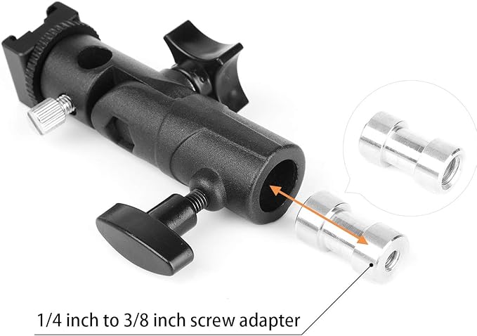 Anwenk Flash Bracket Mount Flash Stand with Umbrella Holder, Swivel, Compatible with Canon Nikon Pentax Olympus Camera Flashes Speedlite Studio LED Light - 1Pack