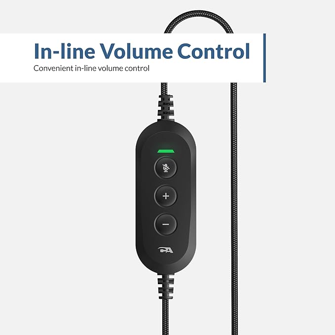 Cyber Acoustics USB-C Headset with Microphone for PC (AC-5014), Wired Computer Headphones with Noise Cancelling Mic, in-Line Volume and Mute Controls. Ideal Headset for Office, Classroom & at Home
