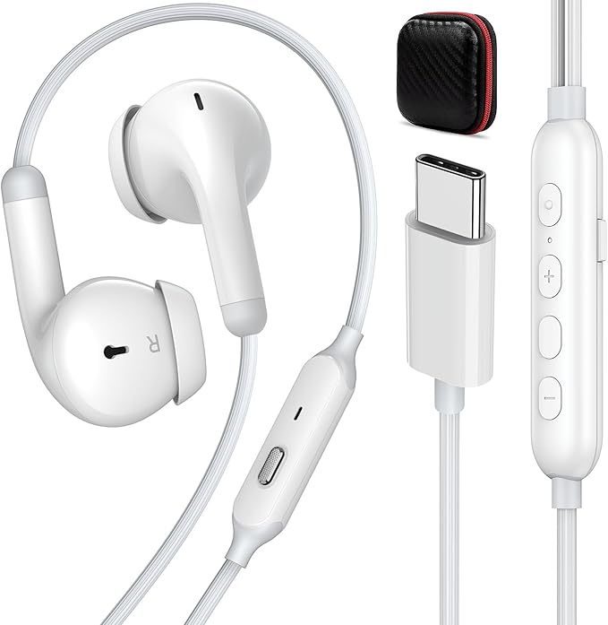 Wired Earbuds 3 EQ Mode USB C Headphones HiFi Bass Sound Type C Earphones Corded USBC Plug in Ear Buds for iPhone 17 Air 16 Pro Max 15 for Samsung/Galaxy S26 S25 S24 for Google/Pixel 10 9 8 White