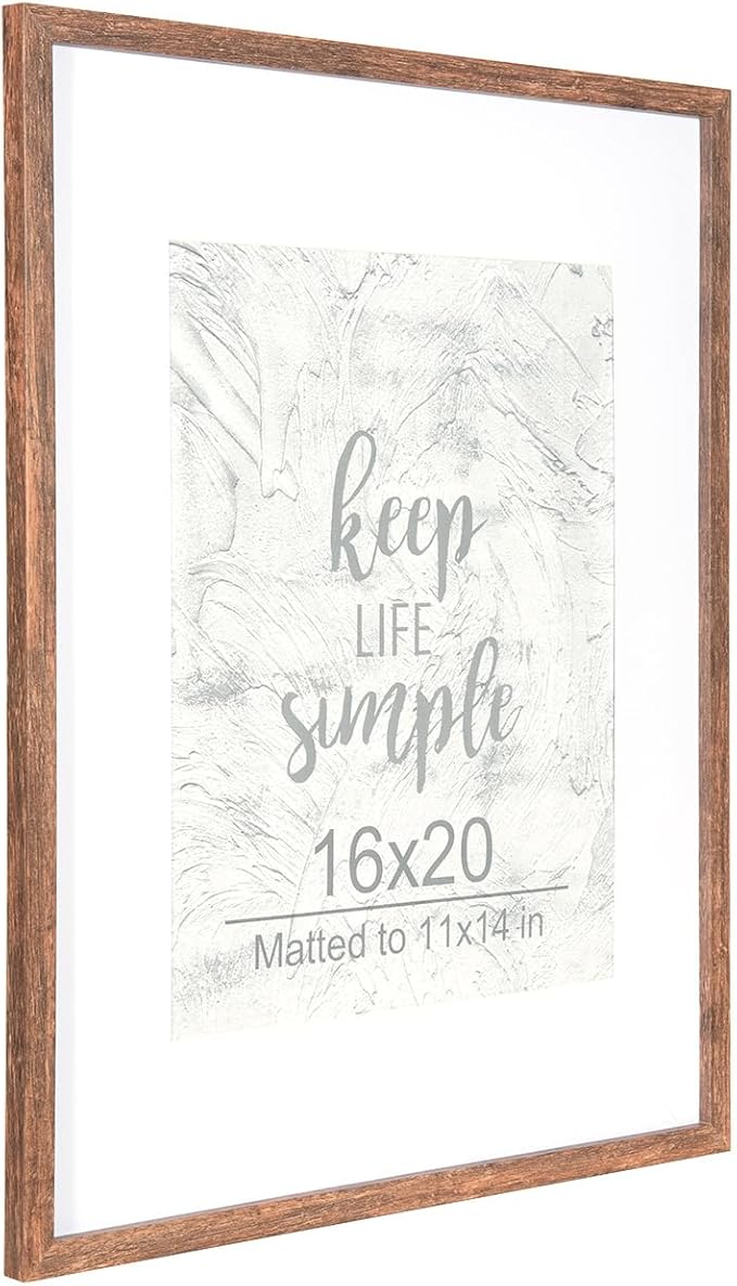 kennethan 16x20 Picture Frame Rottern Brown Set of 5, Wooden Poster Frame for Wall Mounting Display for Home, Office,Gallery,Holiday with Photos, Posters, Puzzles