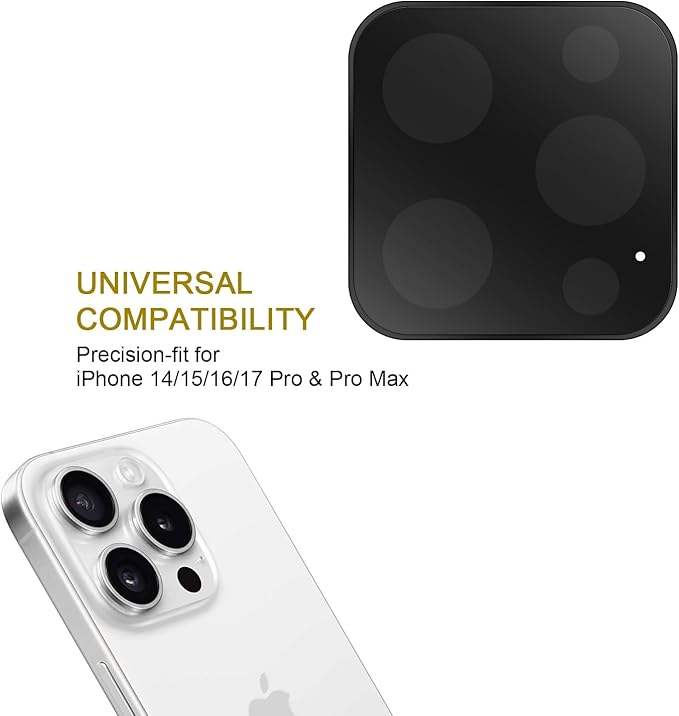 Magnetic Armor Filter Lens Protector with ND16 for iPhone 14 Pro/Pro Max, iPhone 15 Pro/Pro Max, iPhone 16 Pro/Pro Max, iPhone 17 Pro/Pro Max, Black, 1 Pack