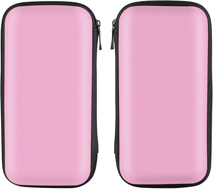 iMangoo Travel Essentials Electronics Organizer Charger Case Portable Dual Zipper Shockproof Pouch Tech Purse Cord Cable Pouches Power Bank Storage Accessories Bag for Women Men,6.5x3.2x1 Pink