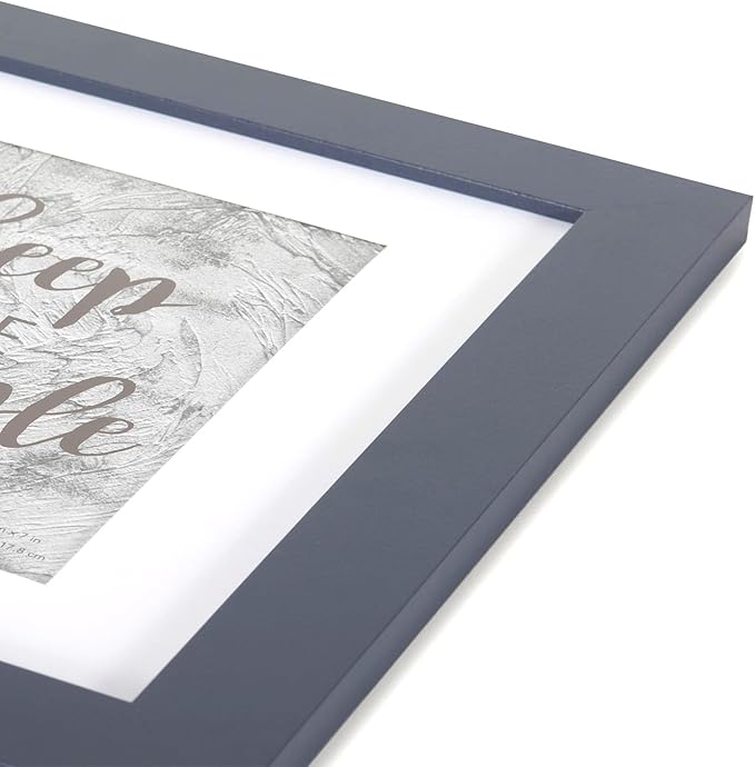 kennethan 2 Pcs Navy Blue Picture Frame Set - 8x10 Frame, Display 5x7 or 8x10 Picture with or Without Mat on the Wall