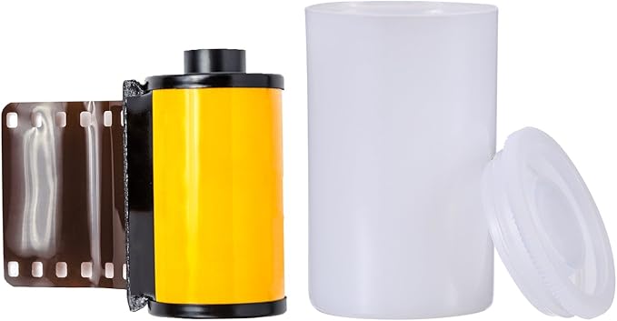JOVITEC 30 Pieces Plastic Film Canister Holder, 35 mm Empty Camera Reel Containers, Storage Containers Case with Lids for Storing Small Accessories, Film, Keys, Coins, Art Beads(White)