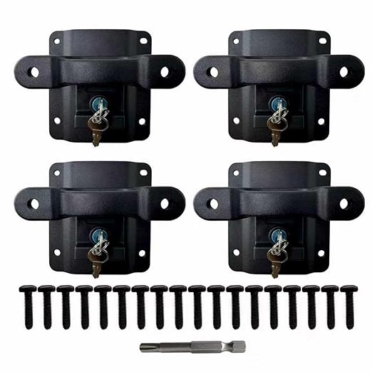Truck Bed Tie Downs Anchors and Plates Compatible with 2015-2025 F150 F250 F350 and Raptor Truck Bed Accessories 4 pcs, FL3Z-99000A64-B (Truck Bed Tie Downs Anchor and Plates)