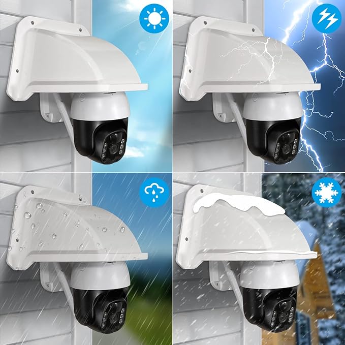 OOSSXX Universal Security Camera Sun Rain Cover Shield Cover Shield for Surveillance Camara Protective Roof for Dome/Bullet Outdoor Camera