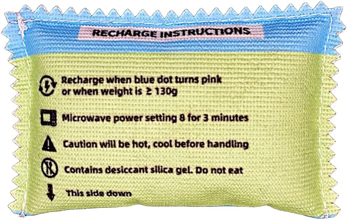 100g Rechargeable Desiccant - 1 bag | Ultimate Moisture Absorbing Bags | Rechargeable Silica | Protects Valuables from Rust, Corrosion & Humidity | Easy to Use & Rechargeable