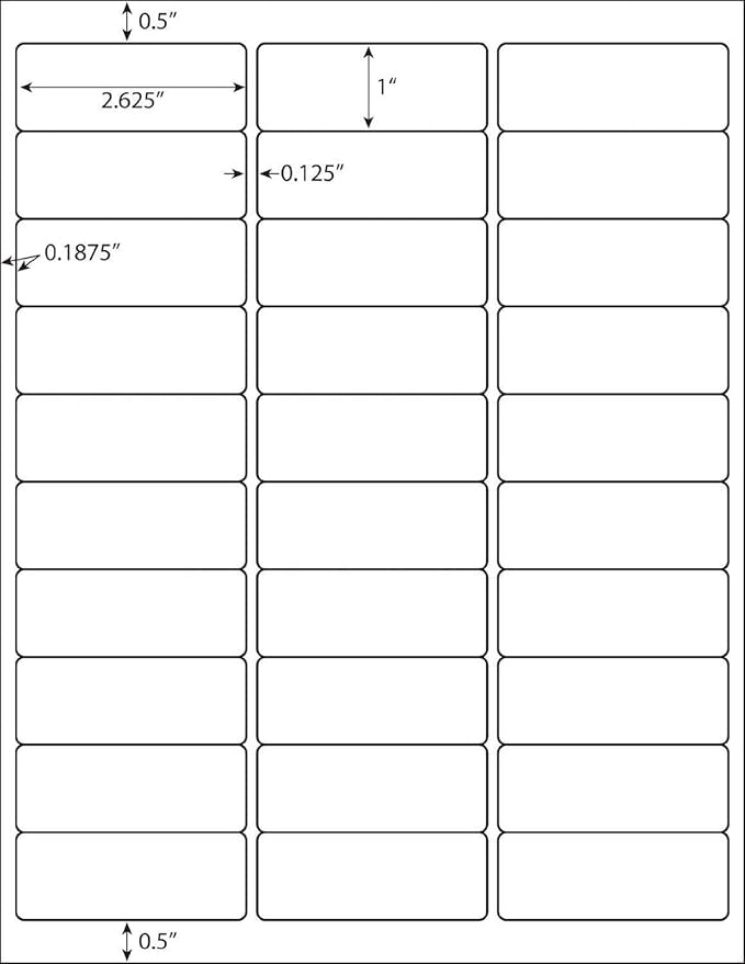 30 up Labels 1" x 2-5/8" Shipping Address Labels, FBA SKU Barcode Tags, 2000 Sheets 30 Per Page Mailing Labels for Laser/Inkjet Printers