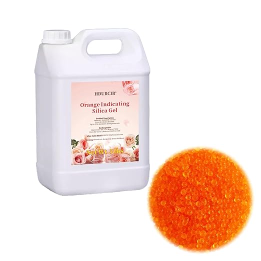 5LB Orange Indicating Silica Gel Desiccant Beads,Reusable Desiccant Silica Desiccant 3-5 mm for Electronic Devices, Camera, Jewelry, Safe