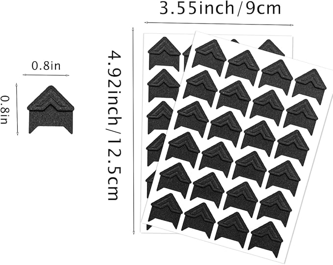 120 Pack Photo Corners Self-Adhesive, Picture Corner Stickers for Scrapbooking, Guestbook, Memory Scrapbook (Black)