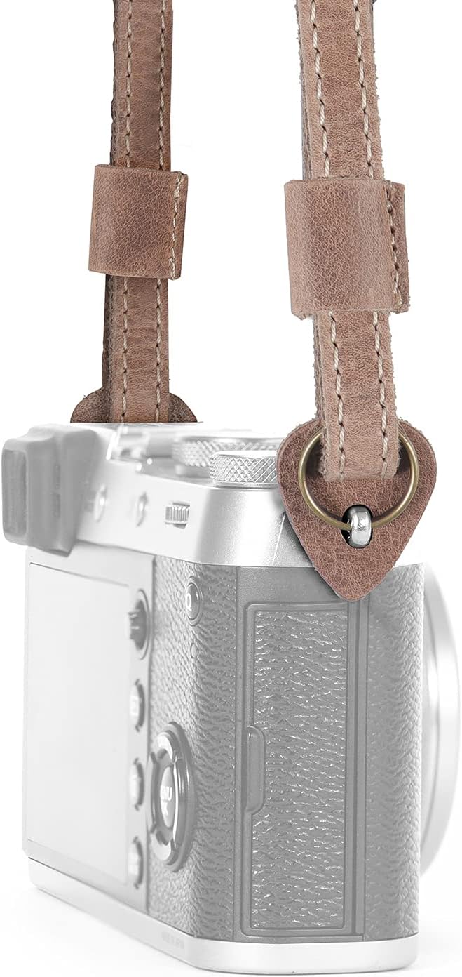 MegaGear Personalized Genuine Leather Camera Strap Custom Engraved DSLR & SLR Shoulder/Neck Strap