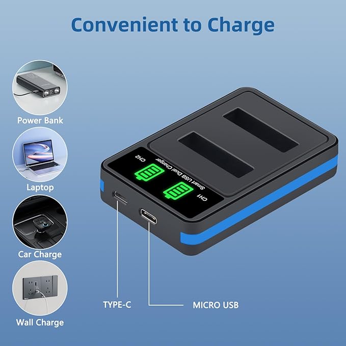 EN-EL5 Battery 2 Pack and Dual Charger for Nikon CoolPix P530, P520, P510, P500, P100, P90, P80, P6000, P5100, P5000, P5900, P7900, P5200, 3700, 4200, P3, P4,S10 Camera