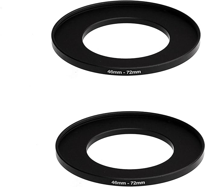 (2 Pcs) 46-72MM Step Up Ring Adapter, 46mm to 72mm Filter Ring, 46 mm Male 72 mm Female Stepping Up Ring for DSLR Camera Lens and ND UV CPL Infrared Filters