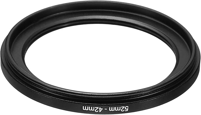 PATIKIL 52mm-42mm Metal Step Down Ring, Camera Lens Filter Adapter Ring Aluminum Filter Adapter Ring for Camera Lenses Hood, Black