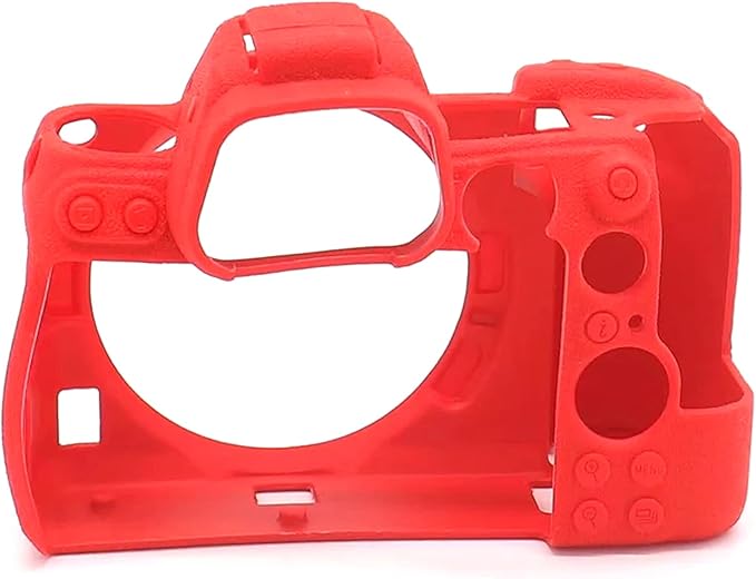Professional Secure Silicone Camera Case Cover Housing Body Skin for Nikon Z6 Z7 Full Frame Mirrorless Camera (Red)