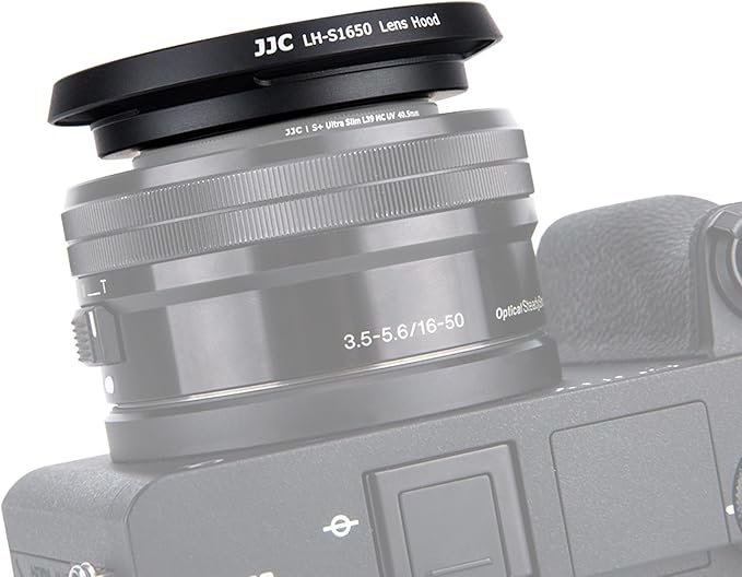 JJC Screw-in Mount Metal Lens Hood Shade Protector for Sony E PZ 16-50mm f/3.5-5.6 OSS & OSS II SELP1650 Lens On Sony ZV-1F ZV1F ZV-E10 A6600 A6500 A6400 A6300 A6100 A6000 A5100 A5000