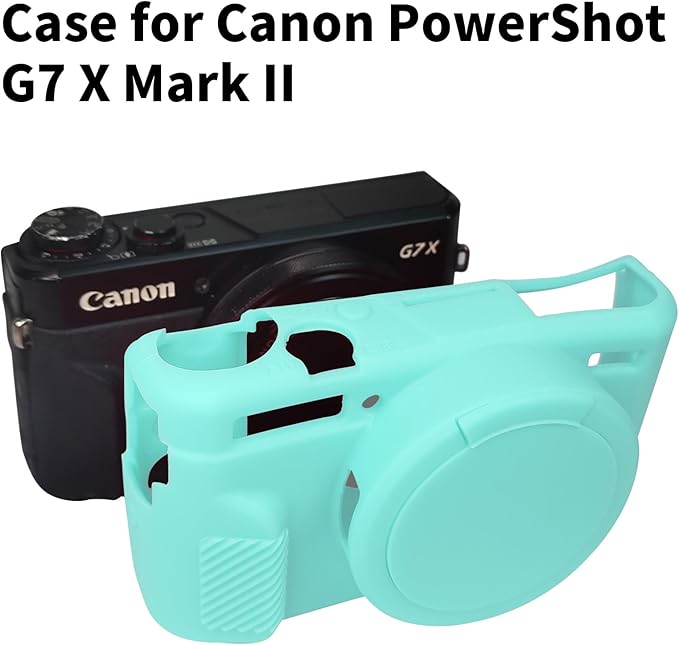 G7X Mark II Case, Protective Case for Canon Powershot G7X Mark II Digital Camera, Removable Lens Cover Silicone Sleeve Soft Camera Cover Rubber Protective Body Skin- Blue